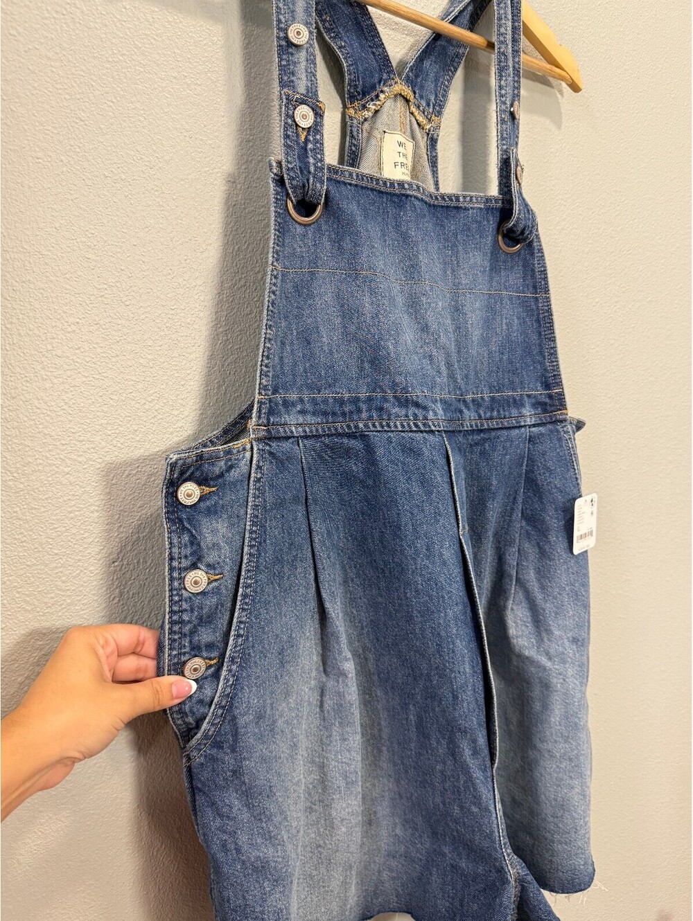 Free People We The Free Rambler Short Shortalls (Denim Overall) - Women's XL NWT - Picture 8 of 11